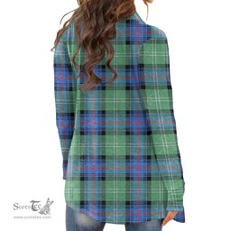 Scottish Sutherland Old Ancient Clan Tartan Womens Cardigan Long Sleeve