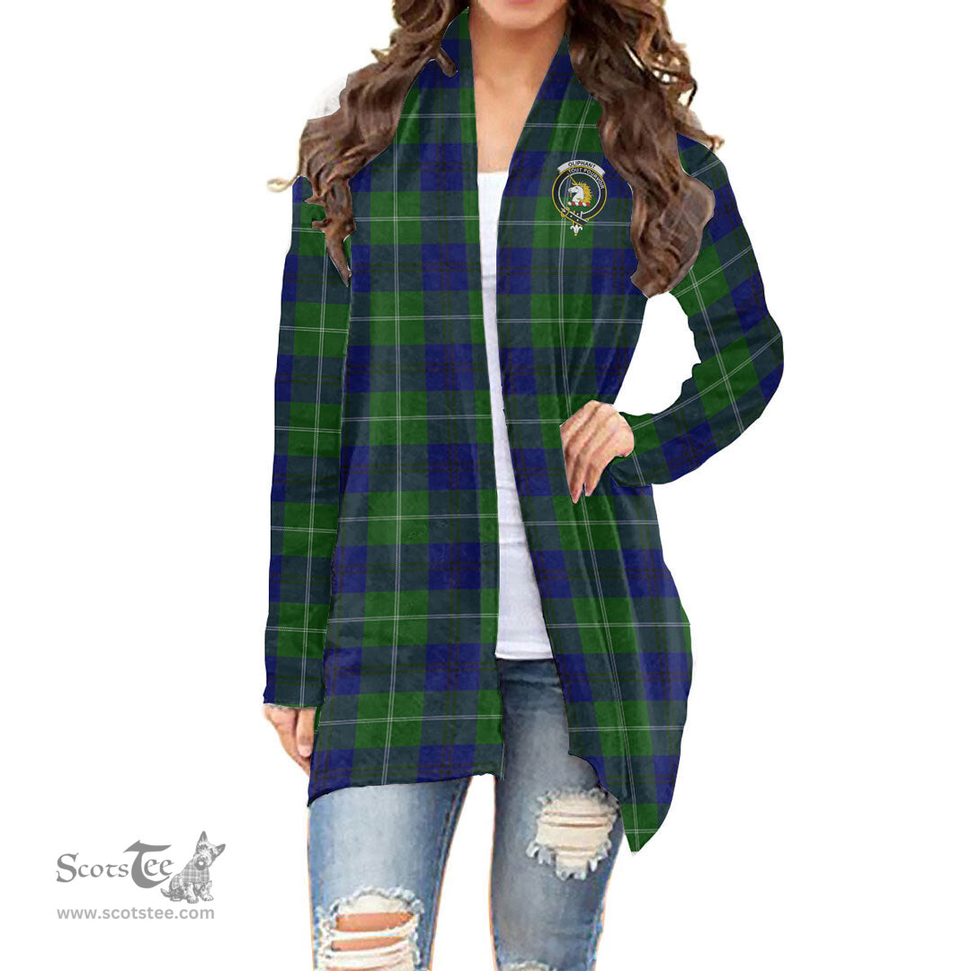 Scottish Oliphant Modern Clan Tartan Crest Womens Cardigan Long Sleeve