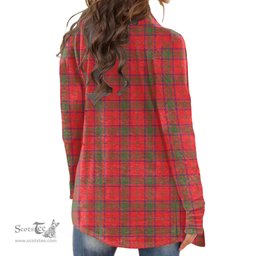 Scottish Ross Modern Clan Tartan Womens Cardigan Long Sleeve