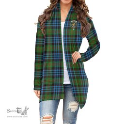 Scottish Newlands of Lauriston Clan Tartan Crest Womens Cardigan Long Sleeve