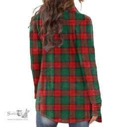 Scottish Stewart Atholl Modern Clan Tartan Crest Womens Cardigan Long Sleeve