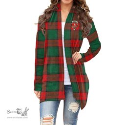 Scottish Stewart Atholl Modern Clan Tartan Crest Womens Cardigan Long Sleeve