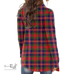 Scottish MacPherson Modern Clan Tartan Crest Womens Cardigan Long Sleeve