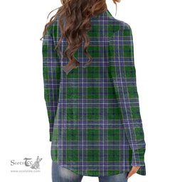Scottish Wishart Hunting Modern Clan Tartan Womens Cardigan Long Sleeve