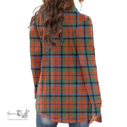 Scottish MacNaughton Ancient Clan Tartan Crest Womens Cardigan Long Sleeve