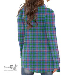 Scottish Pitcairn Hunting Clan Tartan Womens Cardigan Long Sleeve