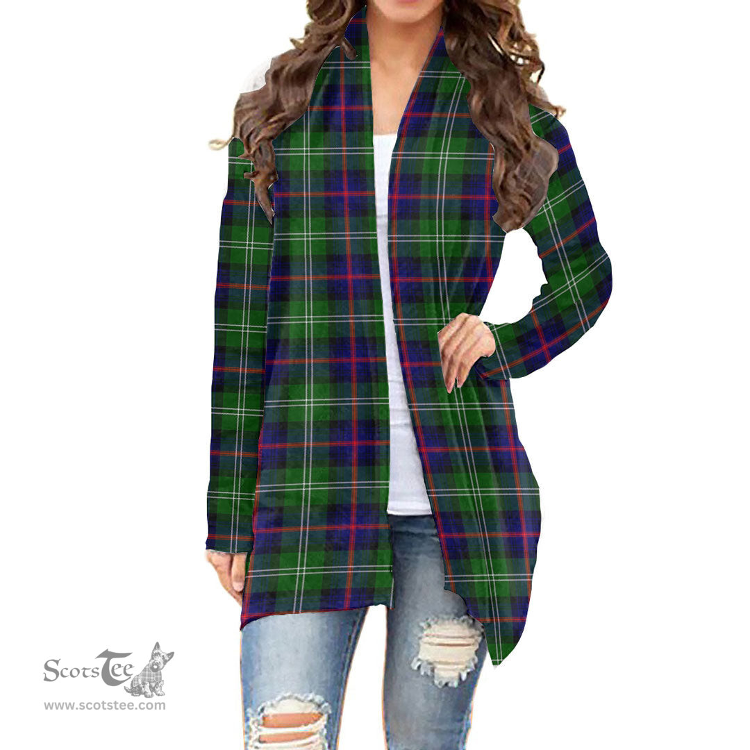 Scottish Sutherland Modern Clan Tartan Womens Cardigan Long Sleeve