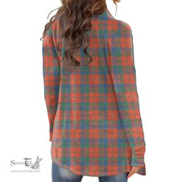 Scottish Robertson Ancient Clan Tartan Crest Womens Cardigan Long Sleeve