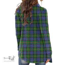 Scottish Paterson Clan Tartan Crest Womens Cardigan Long Sleeve