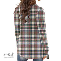 Scottish Stewart Dress Ancient Clan Tartan Crest Womens Cardigan Long Sleeve