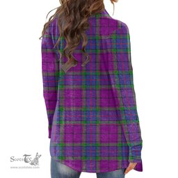 Scottish Wardlaw Modern Clan Tartan Womens Cardigan Long Sleeve