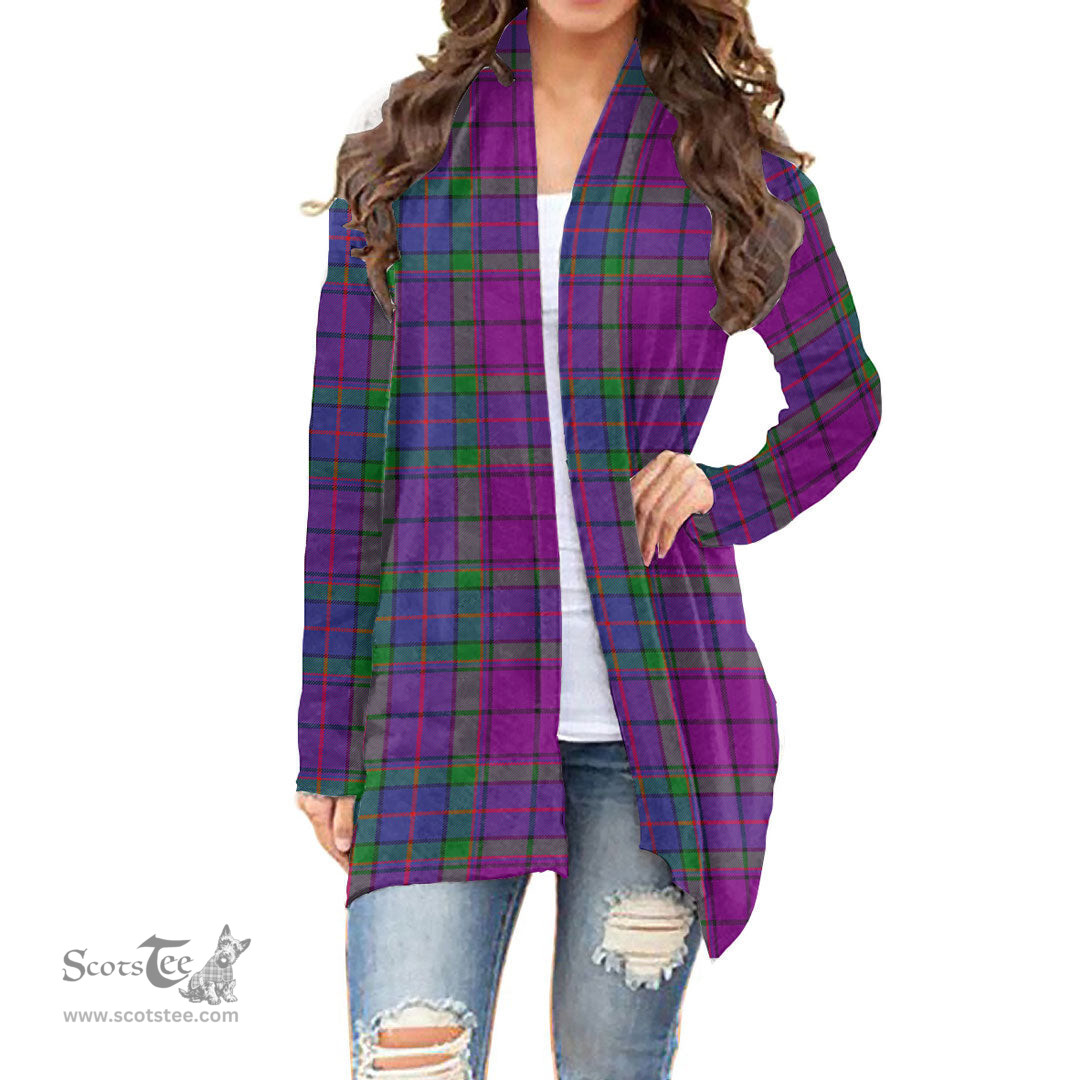 Scottish Wardlaw Modern Clan Tartan Womens Cardigan Long Sleeve