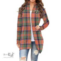 Scottish Stewart Royal Ancient Clan Tartan Crest Womens Cardigan Long Sleeve
