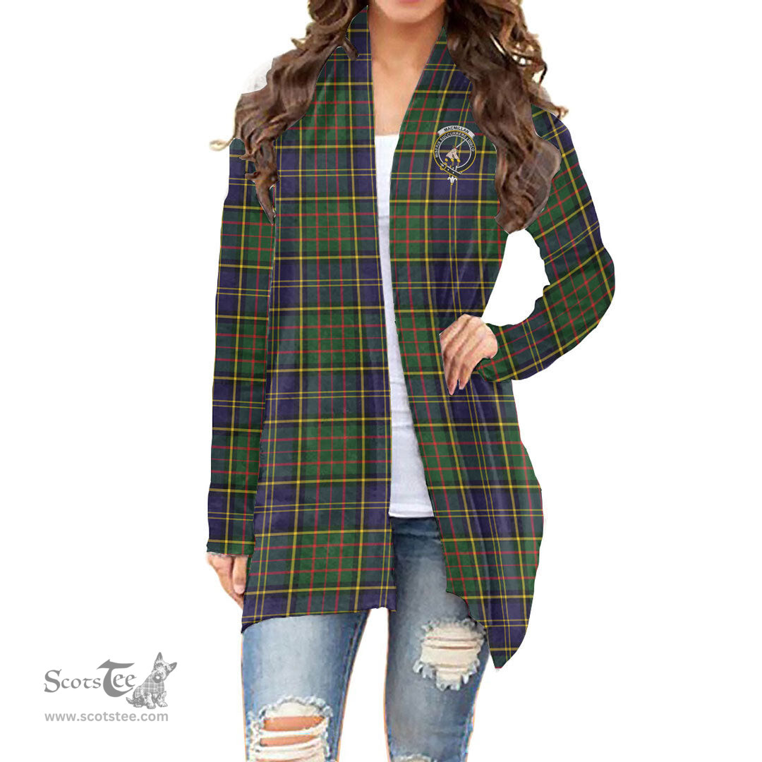 Scottish MacMillan Hunting Modern Clan Tartan Crest Womens Cardigan Long Sleeve