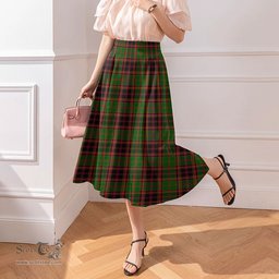 Scottish Buchan Modern Clan Tartan Womens Long Section Chiffon Skirt Tartan Skirt