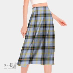 Scottish Bell of the Borders Clan Tartan Womens Long Section Chiffon Skirt Tartan Skirt