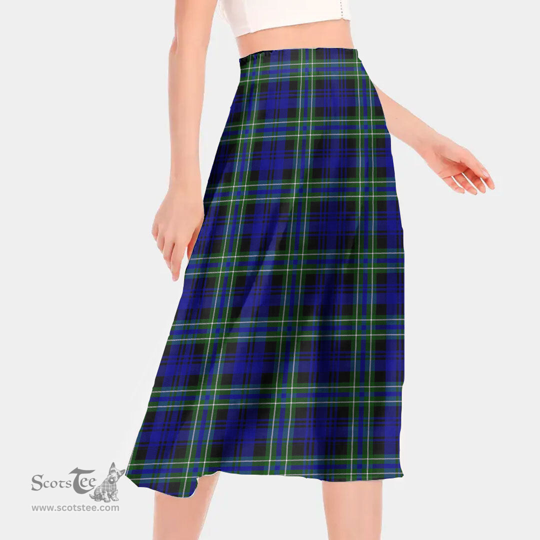 Scottish Arbuthnot Modern Clan Tartan Womens Long Section Chiffon Skirt Tartan Skirt