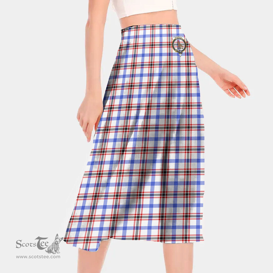 Scottish Boswell Modern Clan Crest Tartan Womens Long Section Chiffon Skirt Tartan Skirt