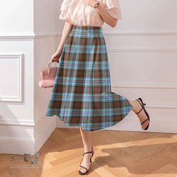 Scottish Anderson Ancient Clan Tartan Womens Long Section Chiffon Skirt Tartan Skirt