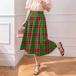 Scottish Baxter Modern Clan Tartan Womens Long Section Chiffon Skirt Tartan Skirt