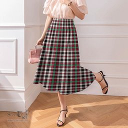Scottish Borthwick Dress Ancient Clan Tartan Womens Long Section Chiffon Skirt Tartan Skirt