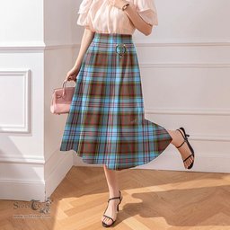 Scottish Anderson Ancient Clan Crest Tartan Womens Long Section Chiffon Skirt Tartan Skirt