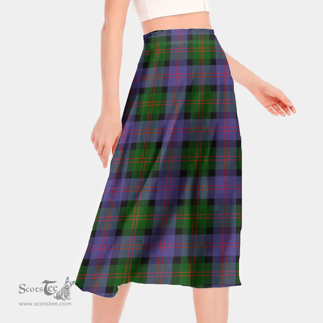 Scottish Blair Modern Clan Tartan Womens Long Section Chiffon Skirt Tartan Skirt