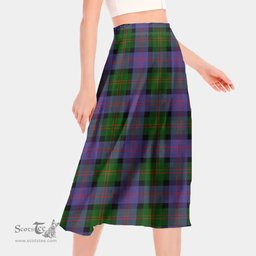 Scottish Blair Modern Clan Tartan Womens Long Section Chiffon Skirt Tartan Skirt
