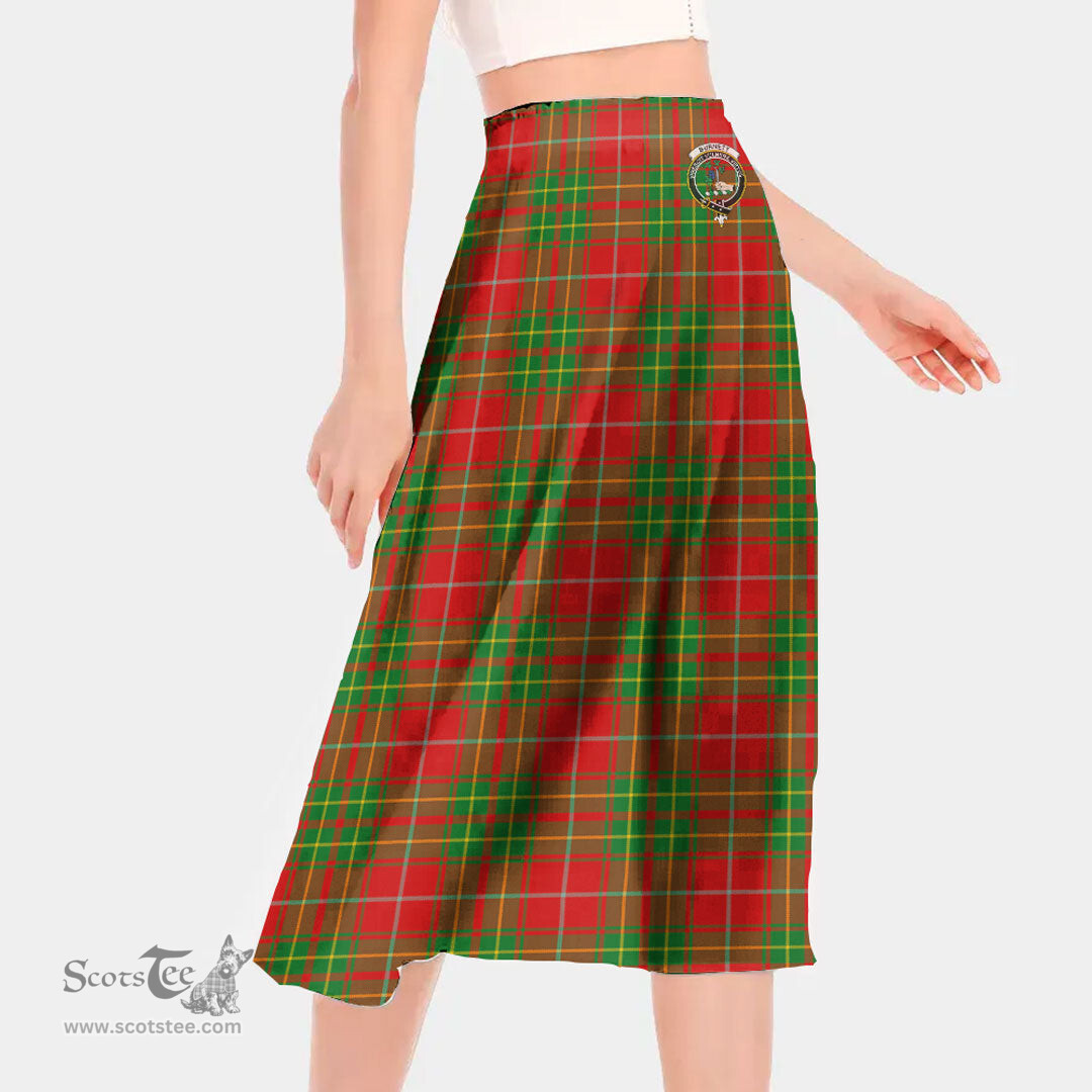 Scottish Burnett Ancient Clan Crest Tartan Womens Long Section Chiffon Skirt Tartan Skirt