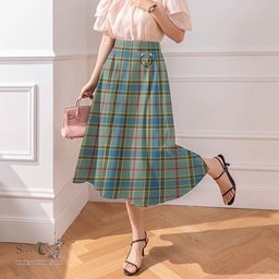 Scottish Balfour Blue Clan Crest Tartan Womens Long Section Chiffon Skirt Tartan Skirt