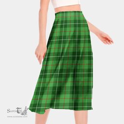 Scottish Galloway District Clan Tartan Womens Long Section Chiffon Skirt Tartan Skirt