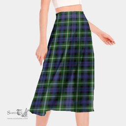 Scottish Baillie Modern Clan Tartan Womens Long Section Chiffon Skirt Tartan Skirt