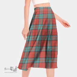 Scottish Dunbar Ancient Clan Tartan Womens Long Section Chiffon Skirt Tartan Skirt