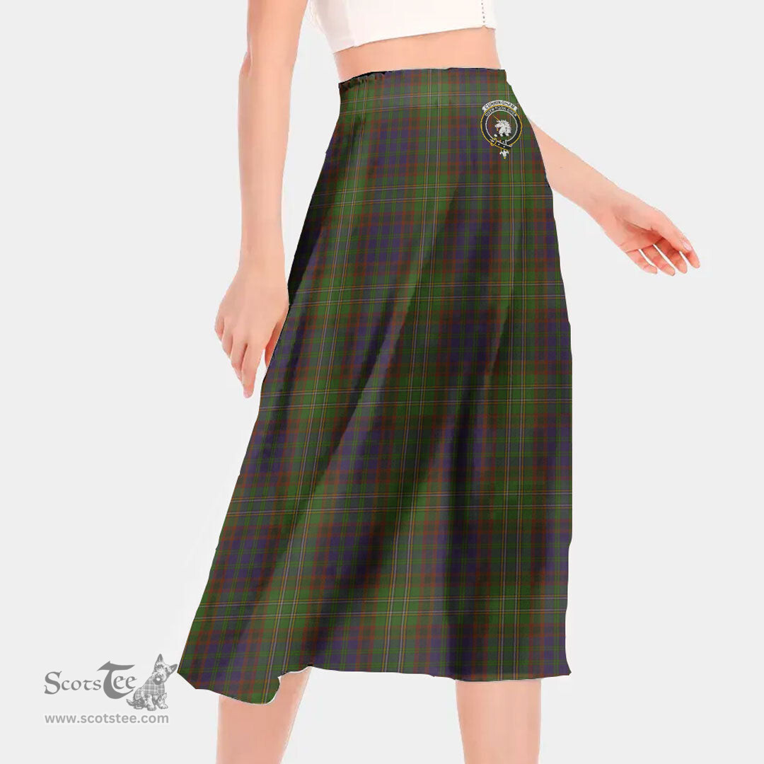 Scottish Cunningham Hunting Modern Clan Crest Tartan Womens Long Section Chiffon Skirt Tartan Skirt