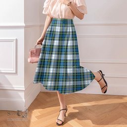 Scottish Campbell Dress Ancient Clan Tartan Womens Long Section Chiffon Skirt Tartan Skirt