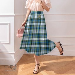 Scottish Campbell Dress Ancient Clan Crest Tartan Womens Long Section Chiffon Skirt Tartan Skirt