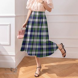 Scottish Gordon Dress Modern Clan Tartan Womens Long Section Chiffon Skirt Tartan Skirt