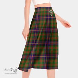 Scottish Cochrane Modern Clan Crest Tartan Womens Long Section Chiffon Skirt Tartan Skirt
