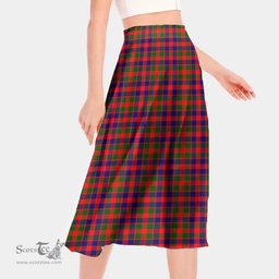 Scottish Gow Modern Clan Tartan Womens Long Section Chiffon Skirt Tartan Skirt
