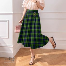 Scottish Campbell of Breadalbane Modern Clan Crest Tartan Womens Long Section Chiffon Skirt Tartan Skirt