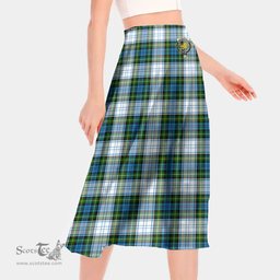 Scottish Campbell Dress Clan Crest Tartan Womens Long Section Chiffon Skirt Tartan Skirt