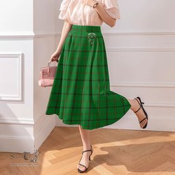Scottish Don (Tribe-of-Mar) Clan Crest Tartan Womens Long Section Chiffon Skirt Tartan Skirt