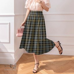 Scottish Campbell Argyll Weathered Clan Tartan Womens Long Section Chiffon Skirt Tartan Skirt