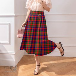 Scottish Gow Modern Clan Crest Tartan Womens Long Section Chiffon Skirt Tartan Skirt