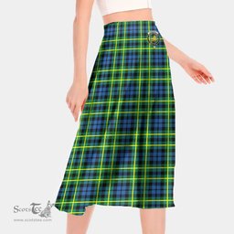 Scottish Campbell of Breadalbane Ancient Clan Crest Tartan Womens Long Section Chiffon Skirt Tartan Skirt