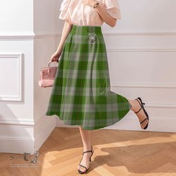 Scottish Cunningham Dress Green Dancers Clan Crest Tartan Womens Long Section Chiffon Skirt Tartan Skirt