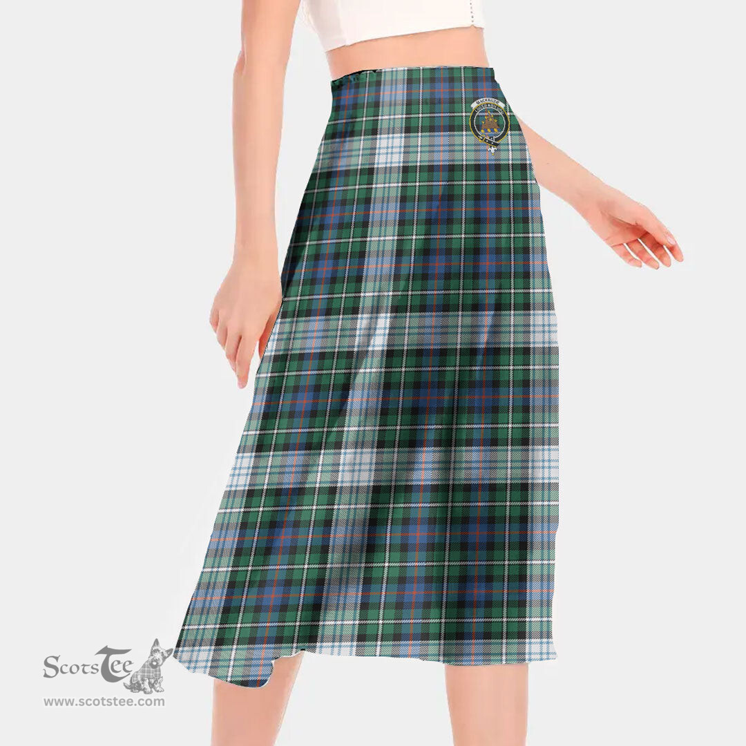 Scottish MacKenzie Dress Ancient Clan Crest Tartan Womens Long Section Chiffon Skirt Tartan Skirt