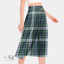 Scottish MacKenzie Dress Ancient Clan Crest Tartan Womens Long Section Chiffon Skirt Tartan Skirt