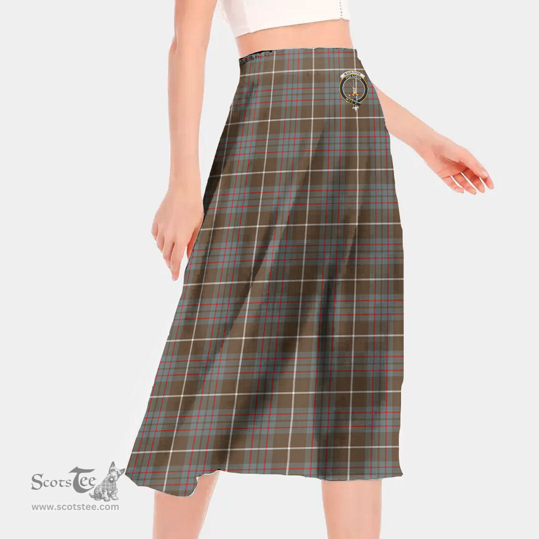 Scottish MacIntyre Hunting Weathered Clan Crest Tartan Womens Long Section Chiffon Skirt Tartan Skirt