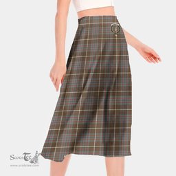 Scottish MacIntyre Hunting Weathered Clan Crest Tartan Womens Long Section Chiffon Skirt Tartan Skirt